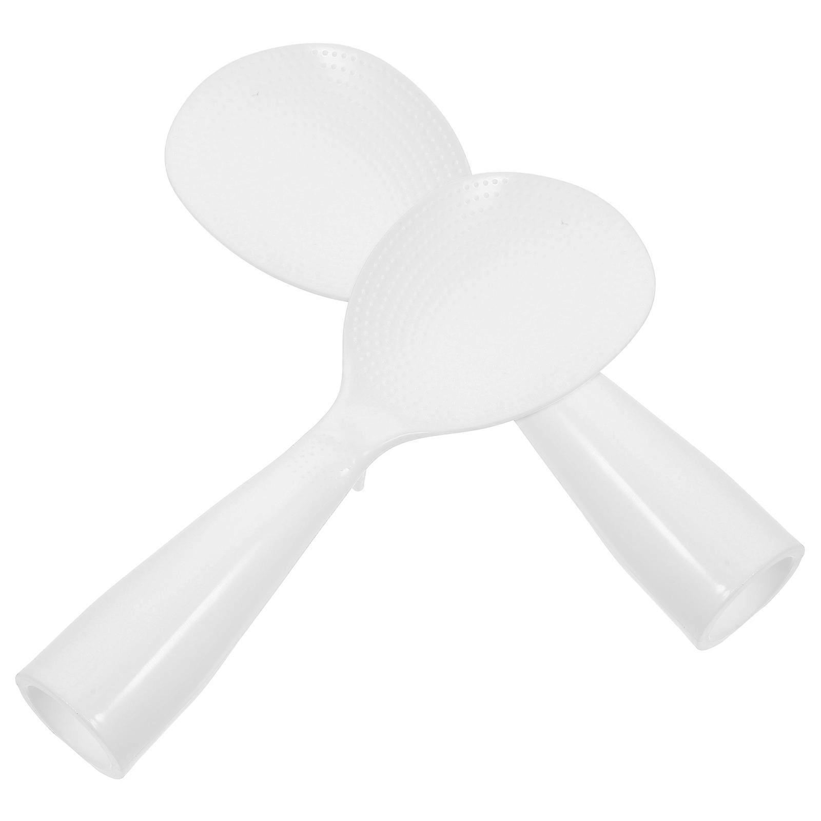 Rice Server Spoon White Non-Stick Plastic Rice Spatula 6Pcs for Kitchen