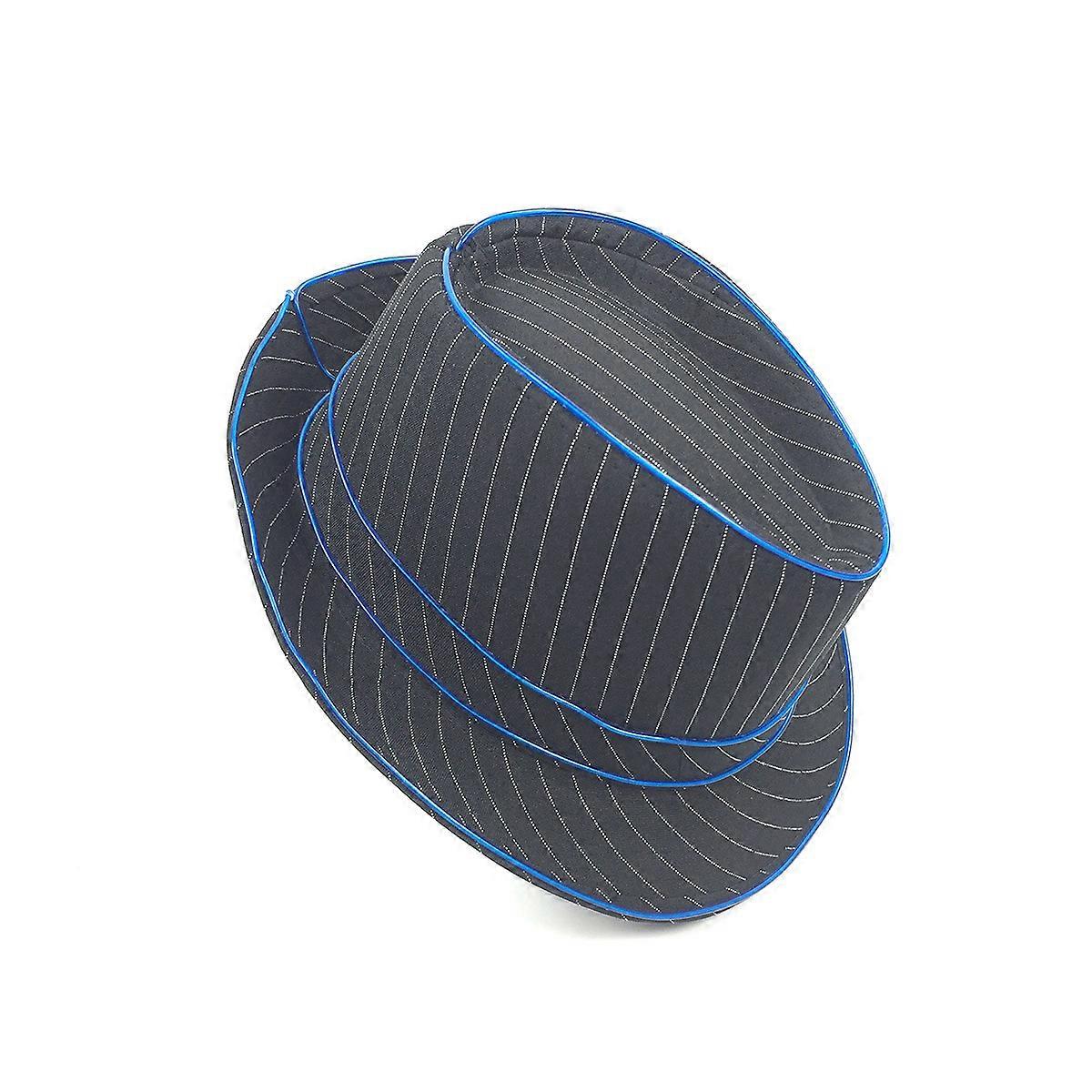 Party LED Jazz Hat Flashing Fedora 3Pcs Dark Blue Light Performance Hat