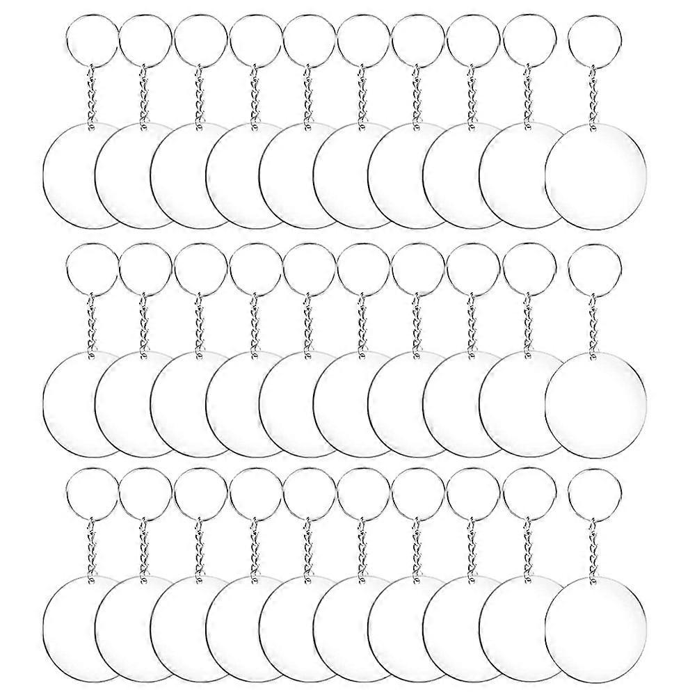 Acrylic Transparent Circle Discs Set Round Keychain Blanks for DIY 144Pcs