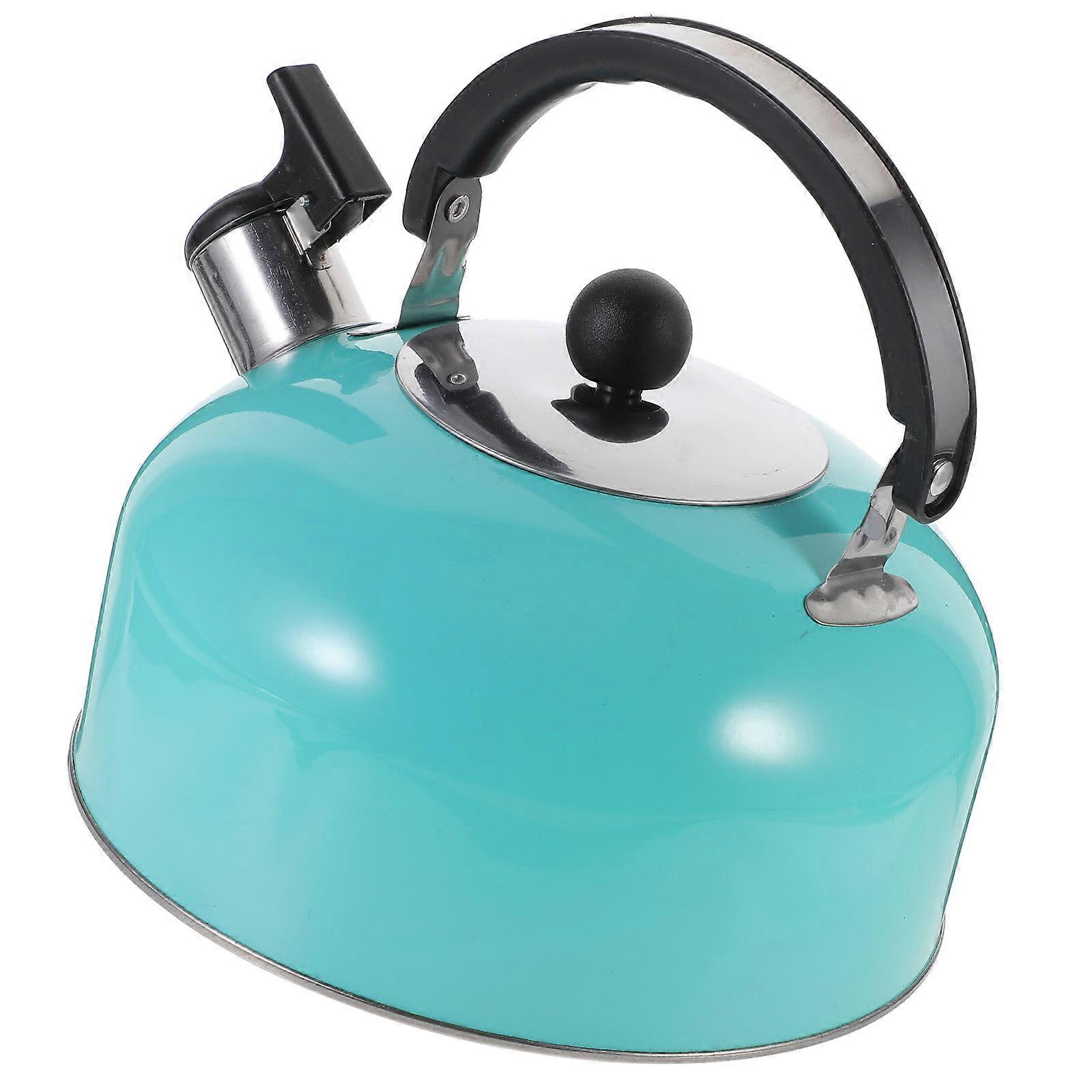 Boiling Water Pot Metal Tea Kettle With Whistling Function For Hiking Trips Induction Cooker Use 1Set