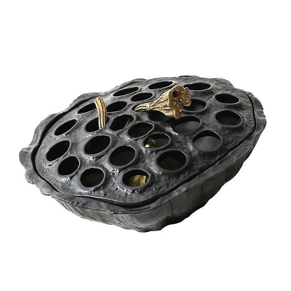 Brown Copper Incense Holder Lotus Pod for Aromatherapy Use 2Pcs