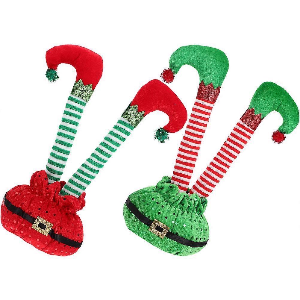 Christmas Party Props Stuffed Elf Legs Decorations for 8Pcs