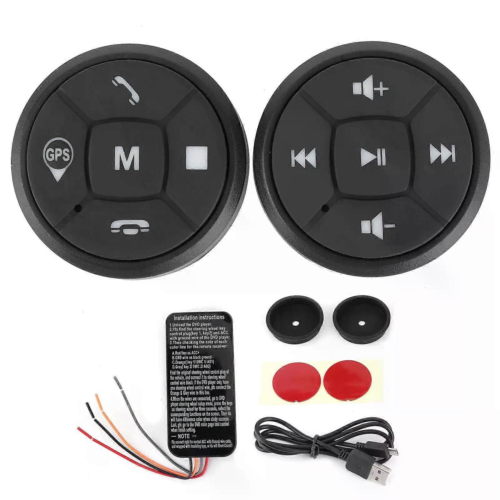 Car Steering Wheel Wireless Steering Wheel Button Controller Steering Wheel Control Button Volume GPS Wireless Controller
