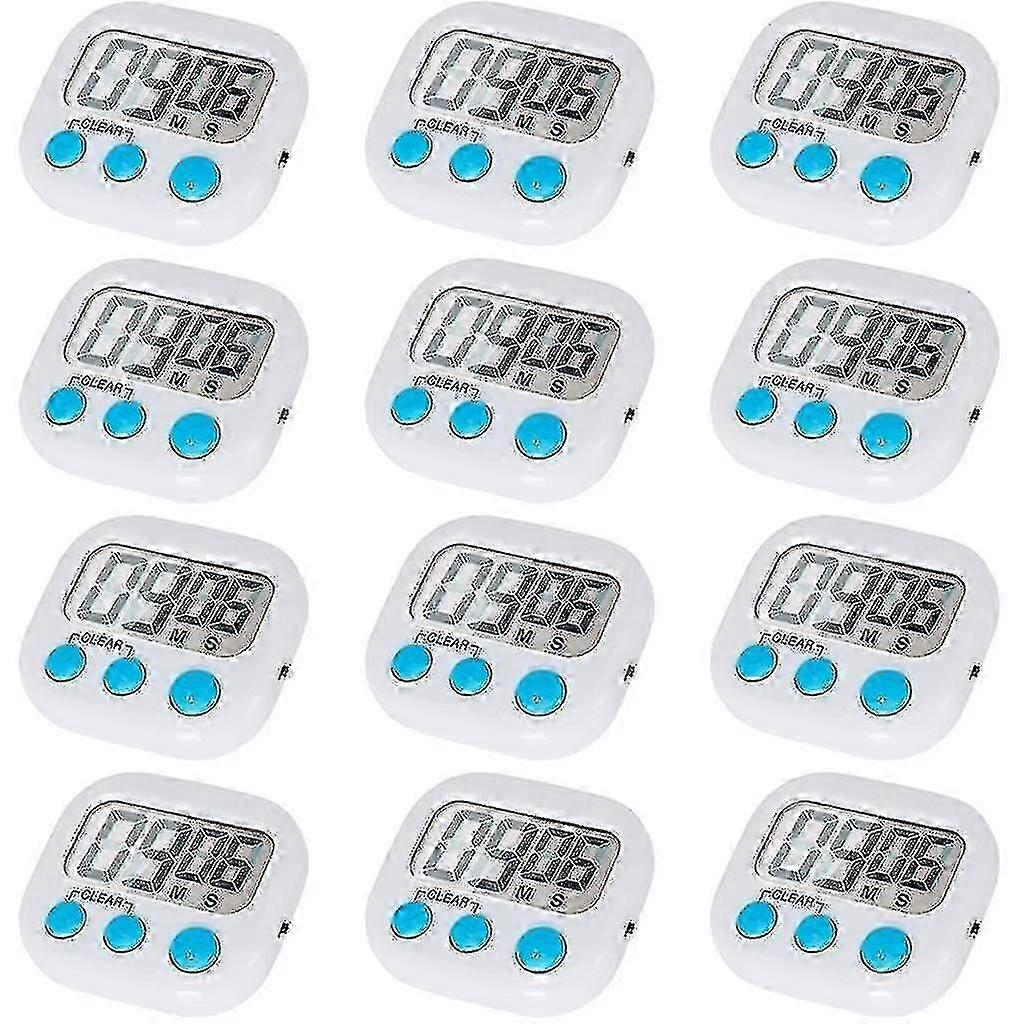 12 Pack Digital Kitchen Timer With On/off Switch, Loud Alarm
