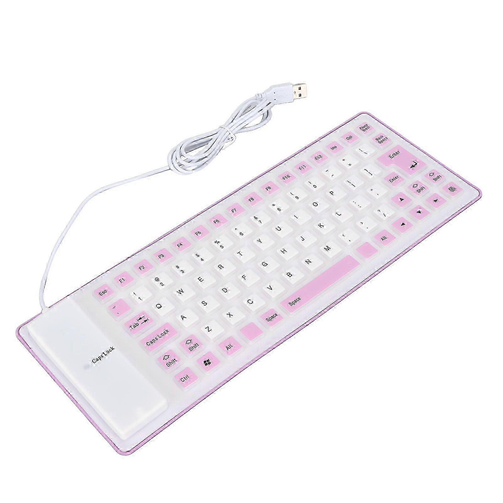 Silicone Keyboard Fully Sealed Design Lightweight Portable Silent Soft Comfortable USB Wired Silicone Keyboard for PCPurple 25-26