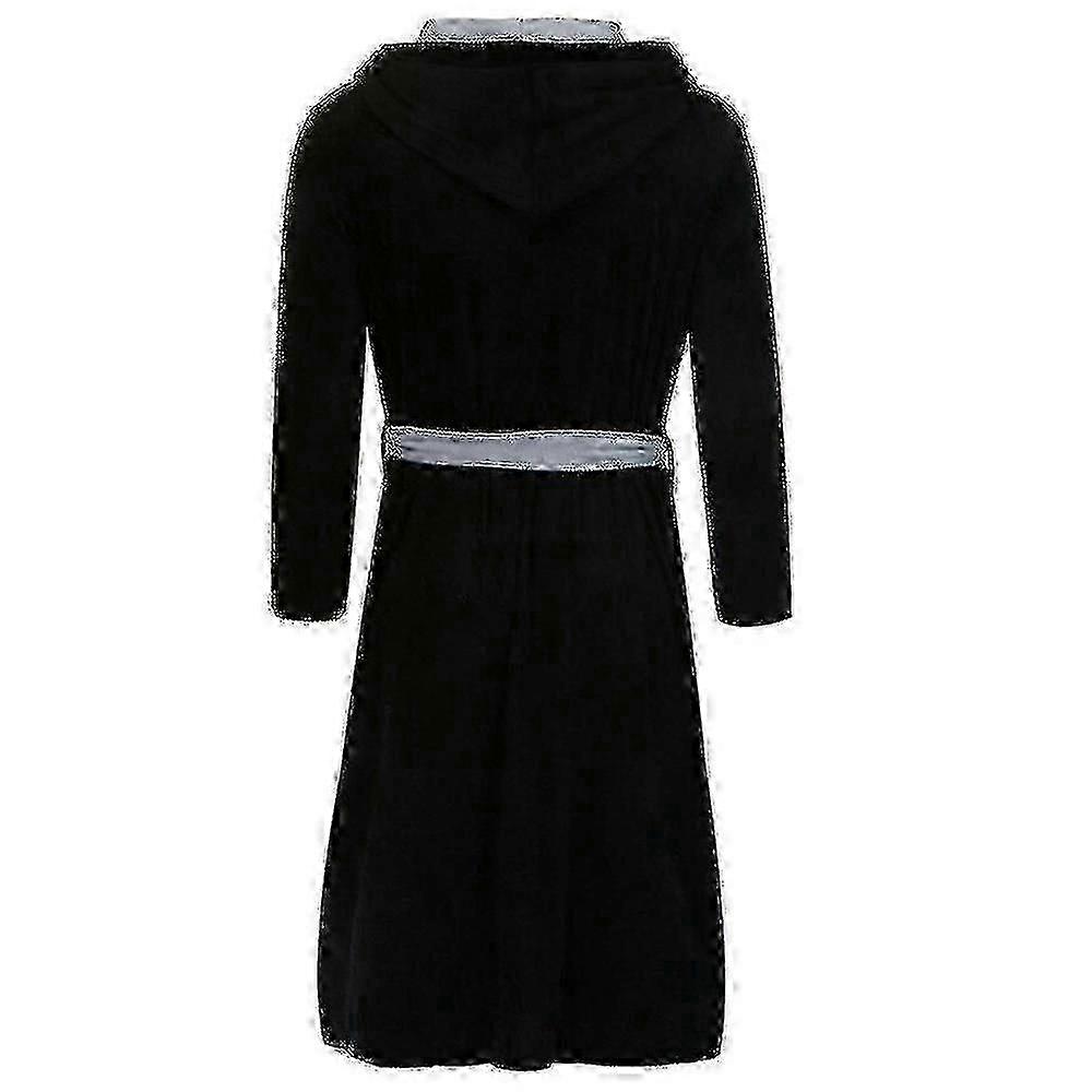 Men's Fleece Hooded Robe - Soft Comfortable Indoor Dressing Gown for Home