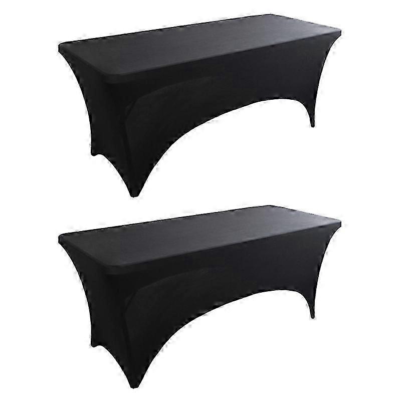 Tablecloths for Rectangular Tablecloths,Stretch Fit Tablecloths,for Events, Cocktail Parties Black