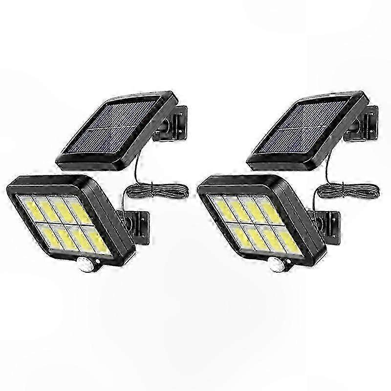 2-Pack 2000LM Solar Powered Wall Lights with Motion Sensor IP65 Waterproof Outdoor Security Flood Light Adjustable Spotlight