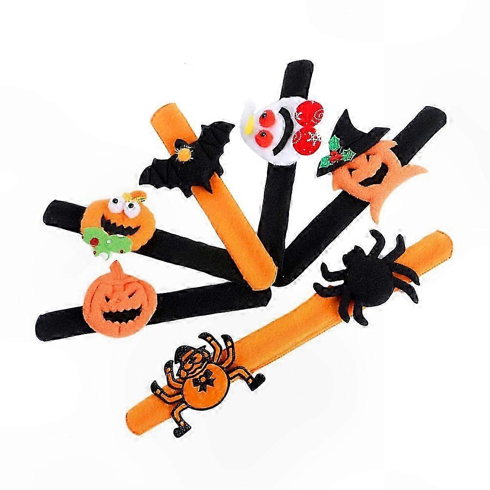 Halloween Spider Pumpkin Snap Bracelets for Kids 12Pcs