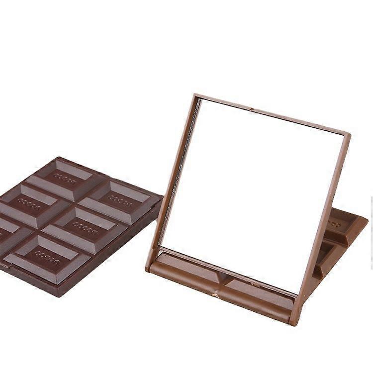 Cute Chocolate Cookie Shaped Square Pocket Mirror Mini Foldable Makeup Mirror