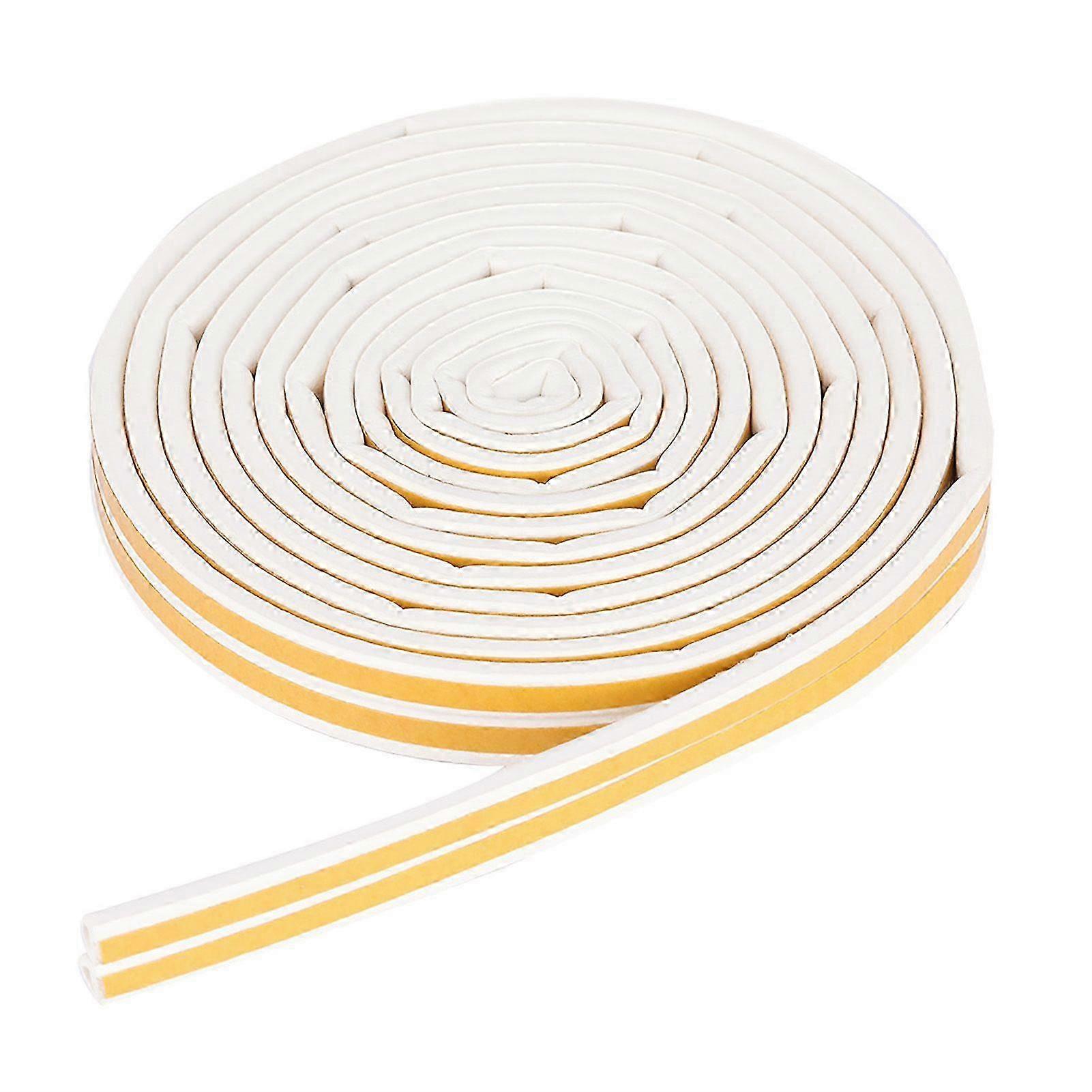 5 Meters 9*6mm Self adhesive Door Window Sound Insulation Sealing Strip Rubber Seal (White) SZRH
