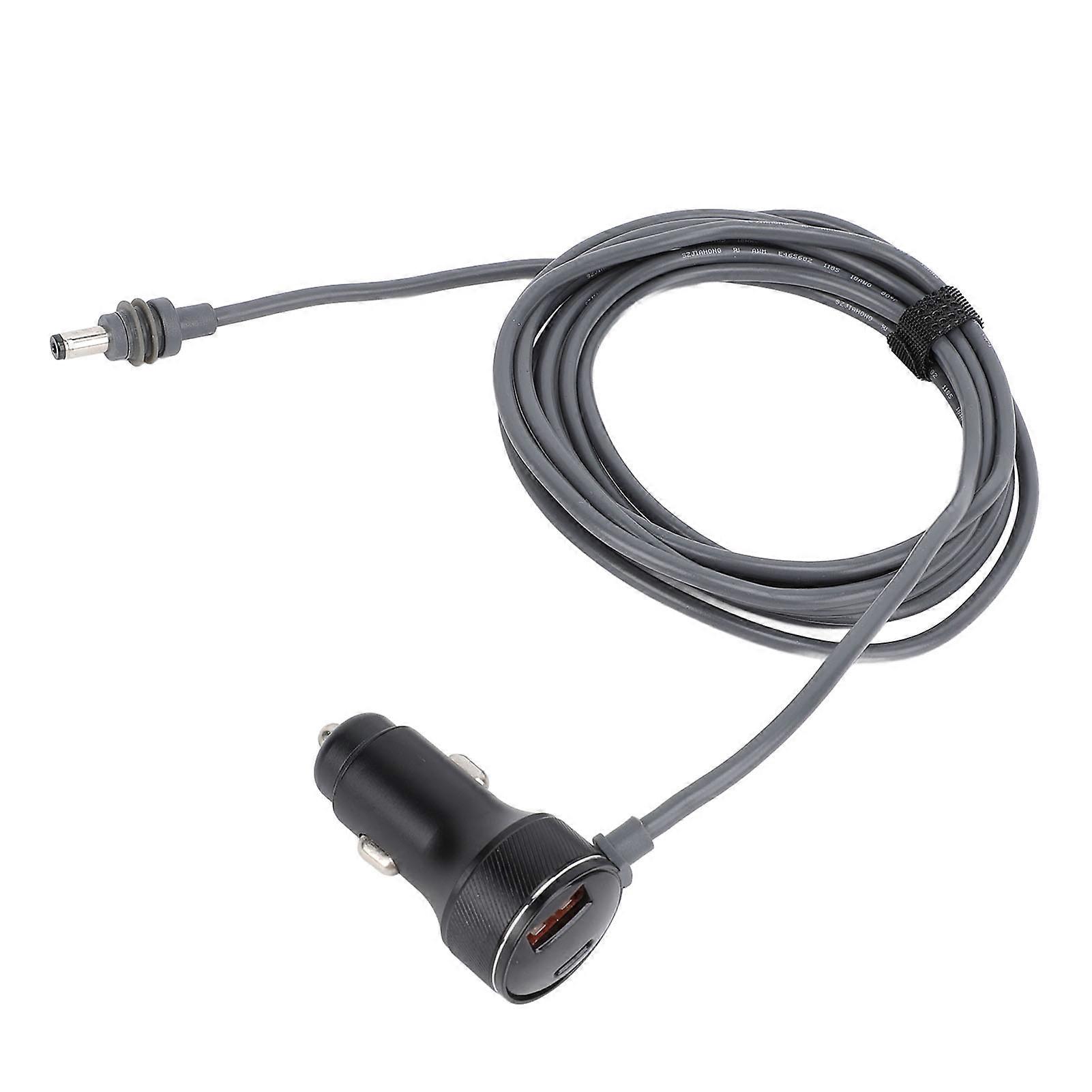 18AWG QC22.5W PD36W Dual Output Car Power Supply 9.8ft Car Power Cord for Satellite IP68 Water Resistant Grey 