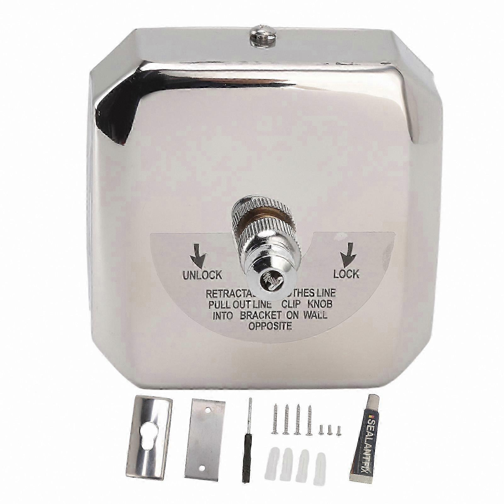 Wall-Mounted Retractable Clothesline, Rust-Resistant Stainless Steel, Space-Saving Drying Solution, 2.8M Length