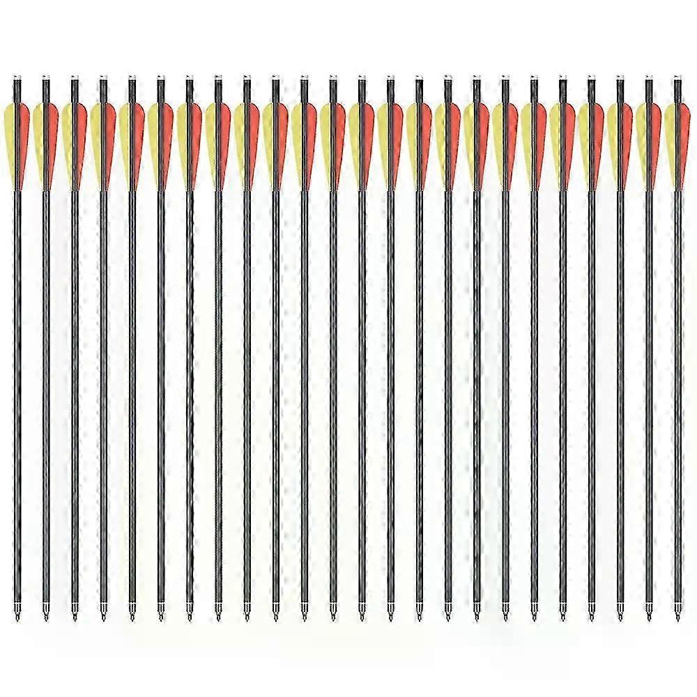 2025 12PCS Crossbow Arrows 16/20inch Hunting Archery Mixed Carbon Arrow with 4 Vanes Replaced Arrowhead Tip