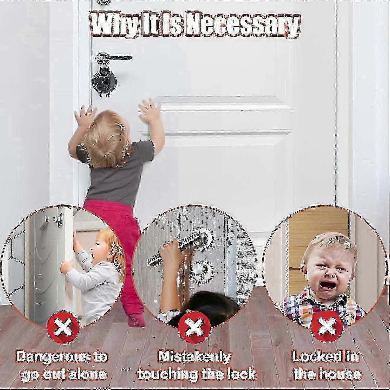 4 عبوات قفل أمان الطفل Deadbolt ، غطاء Deadbolt مقاوم للأطفال ، قفل قفل Deadbolt لسلامة الباب للأطفال ، قفل باب مقاوم للأطفال يناسب معظم Deadbolt