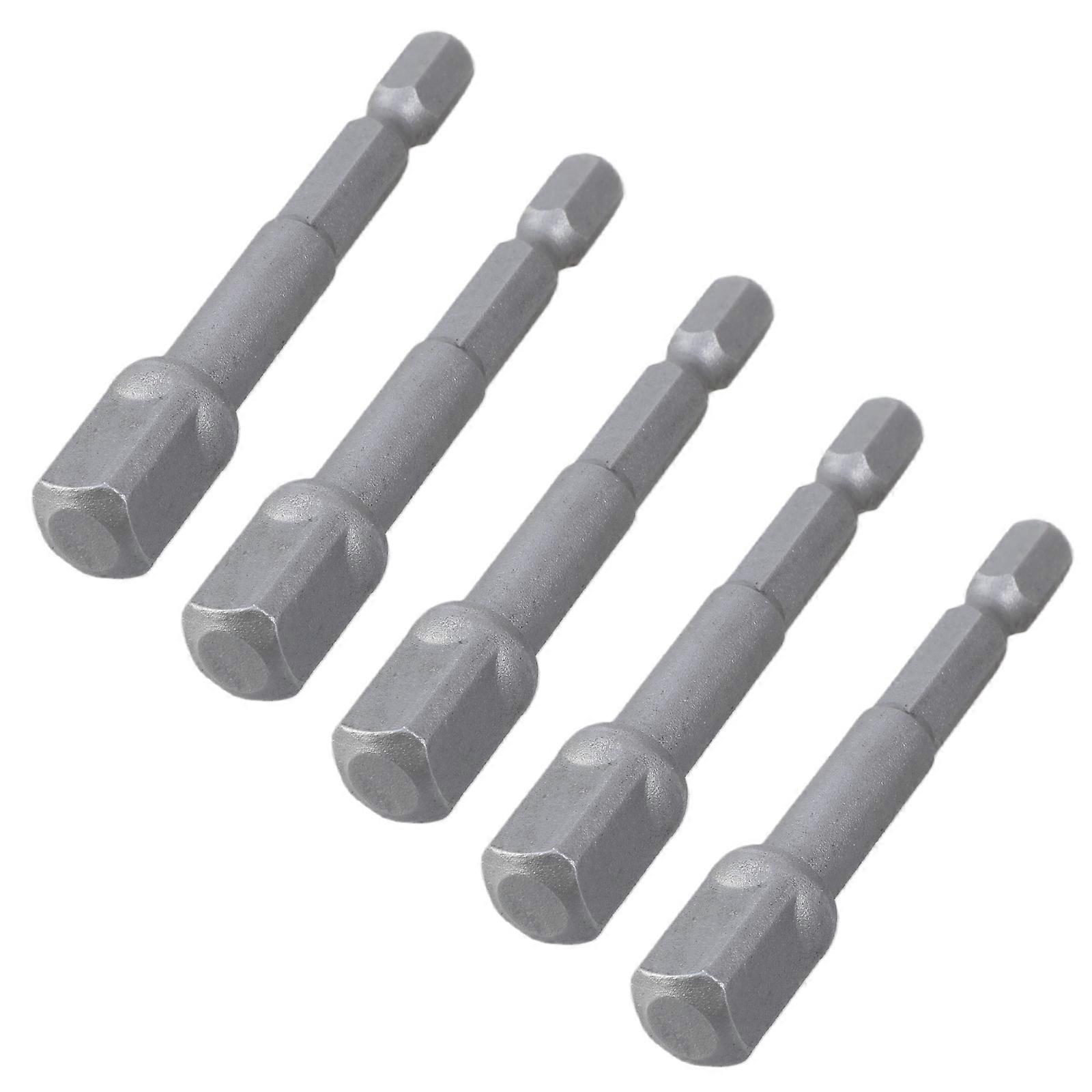 5Pcs Drill Socket Adapter Impact Drill Extension Drill Bit Bar Socket Adapter 1/4inch Hex Shank Square Head Drill Bit Multicolor