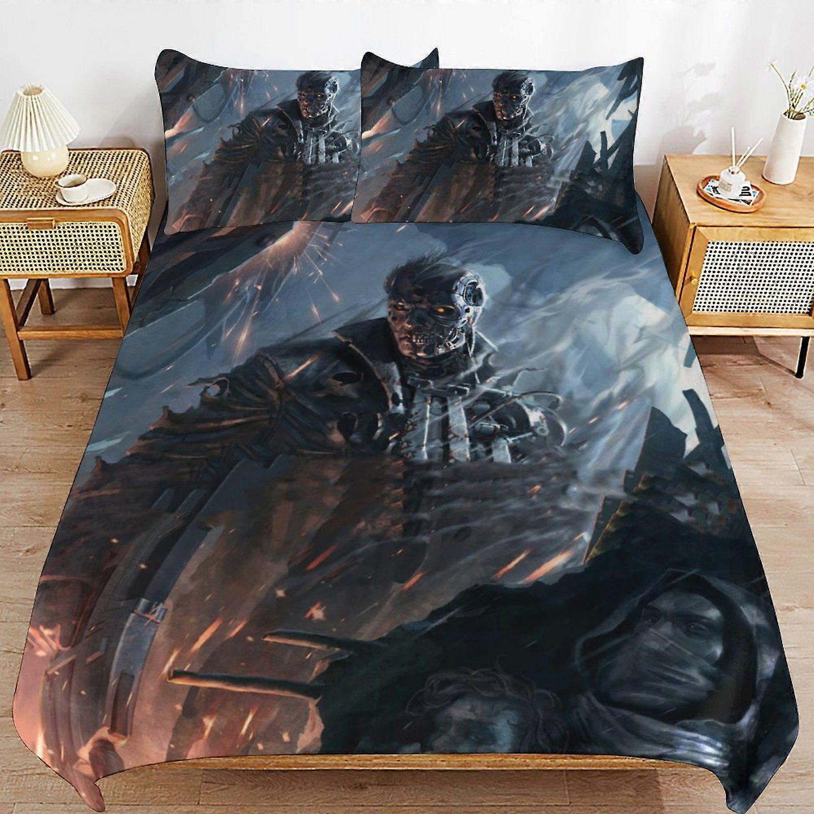 q30 Terminator The Resistance Hidden Zipper System Comfort Texture Lightweight Durable Duvet Cover Sets for Modern Rooms d30