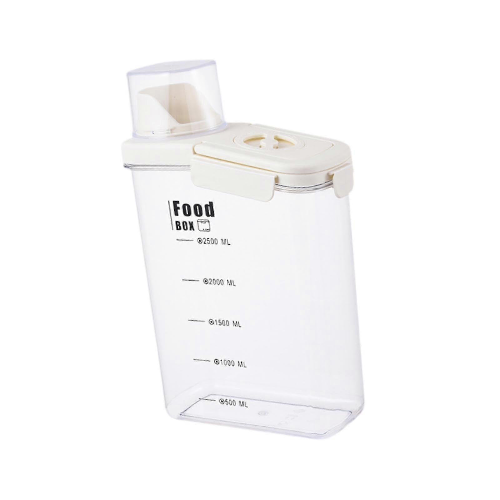 Rice Storage Container 2800ml Clear Plastic Food Dispenser for Grains Cereal Baking Storage Solution