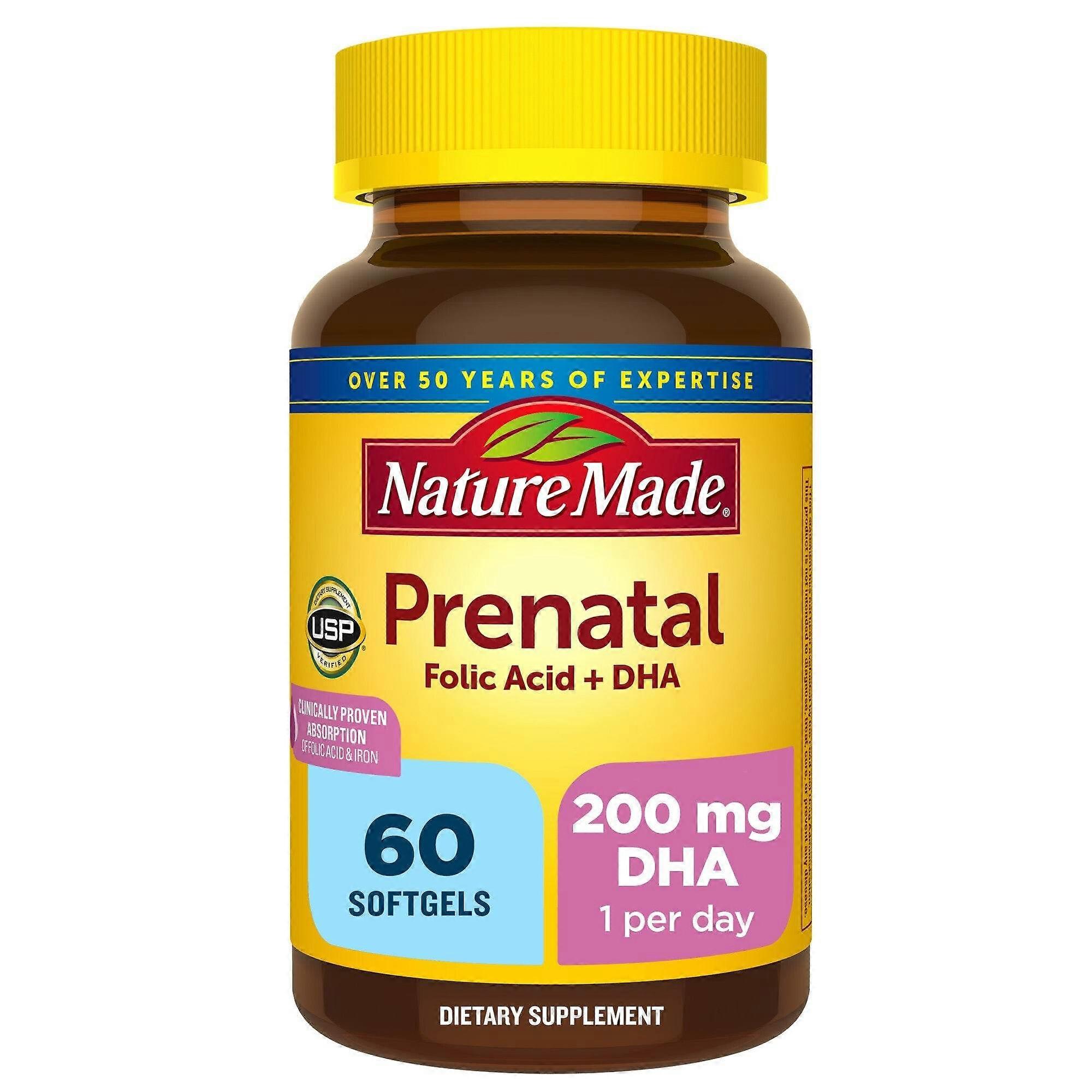 Nature Made Prenatal Multivitamin &; Dha, Μαλακές Κάψουλες, 60 Ea