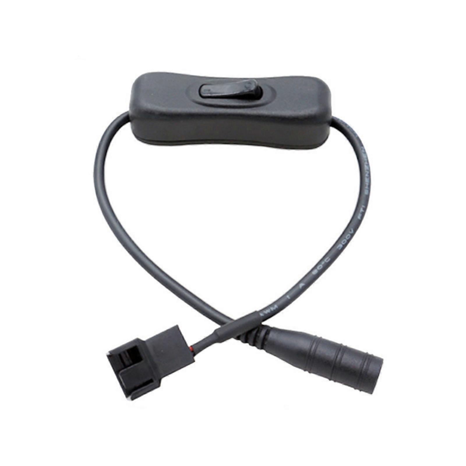 DC5521 to 4Pin Computer Case Fan Adapter Cable with Power Button for Flexible Fan Control 310mm Length Multicolor