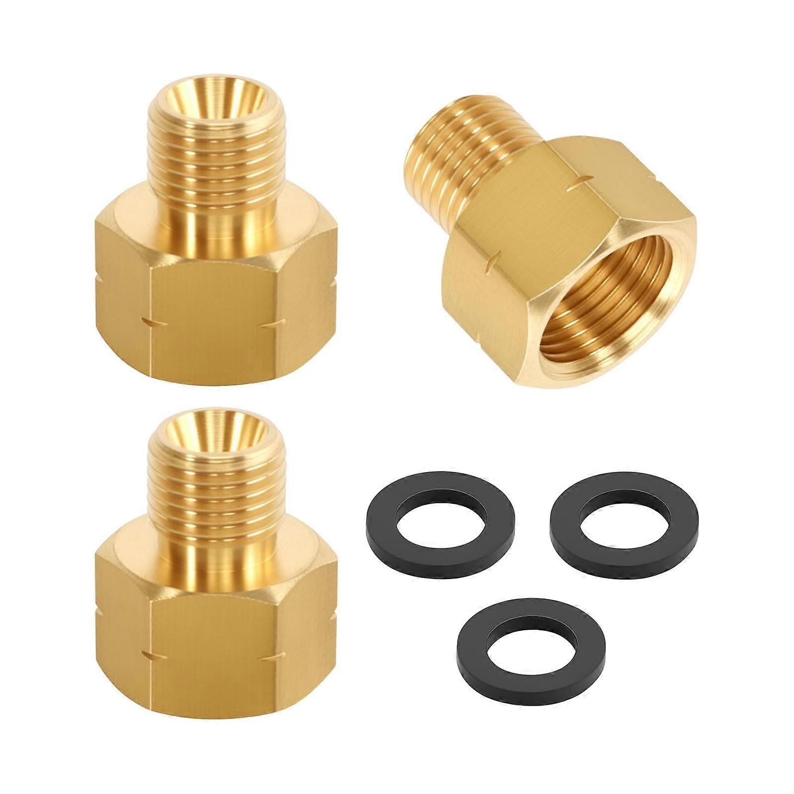 Brass Gas Adapter Set 3/8" Internal to 1/4" External Reverse Thread LPG Tank Adapter Stove Burners Connector Multicolor
