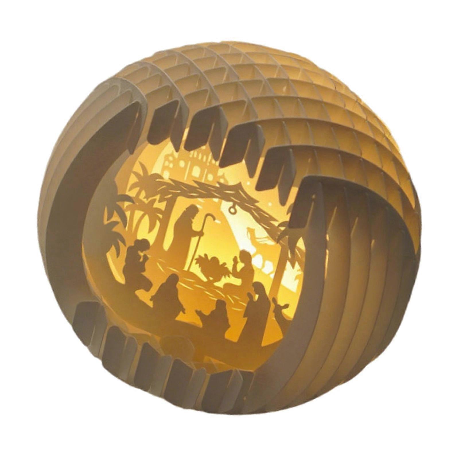 Light Up First Christmas Story Decoration Nativity Set for Indoor Home Tabletop Decors Nativity Scene with LED Light Multicolor