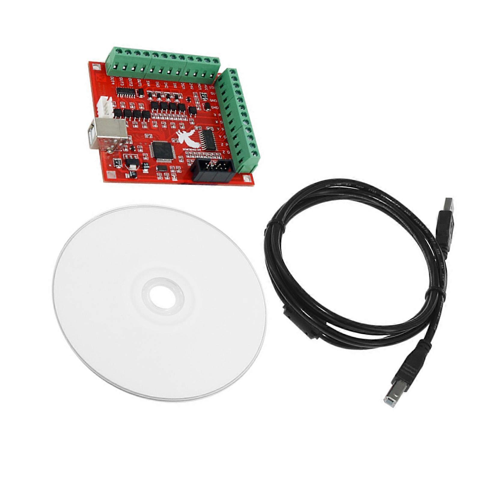 USB MACH3 100Khz Motor Board 4 Shaft Interfaces Drive Motion Controller Engraving Machine Motherboard Controller Board Multicolor