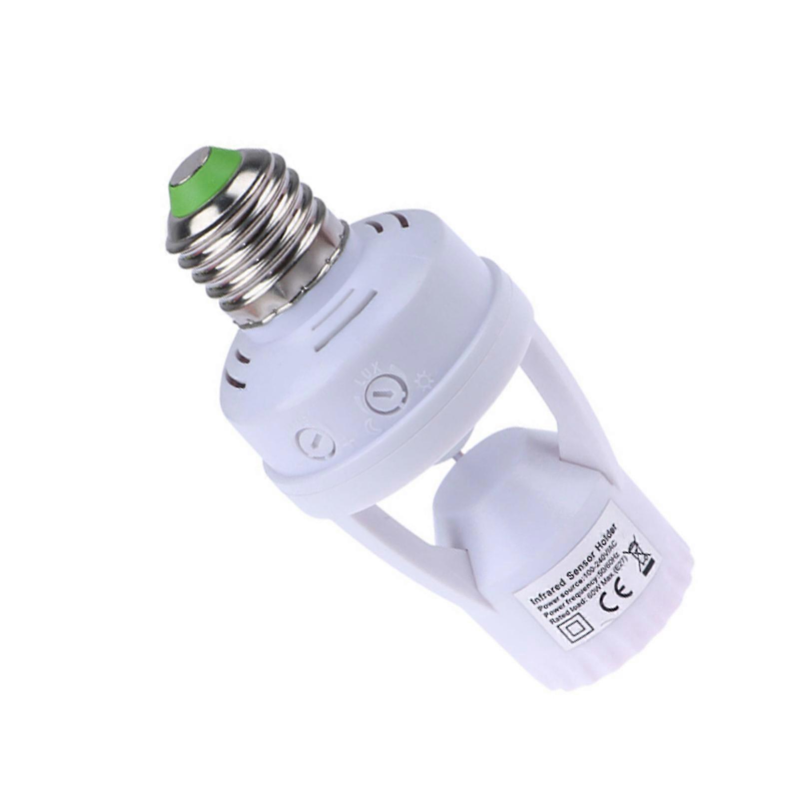 Casquillo con sensor de movimiento E27, sensor PIR, ajuste de retardo, adaptador, interruptor automático, multicolor