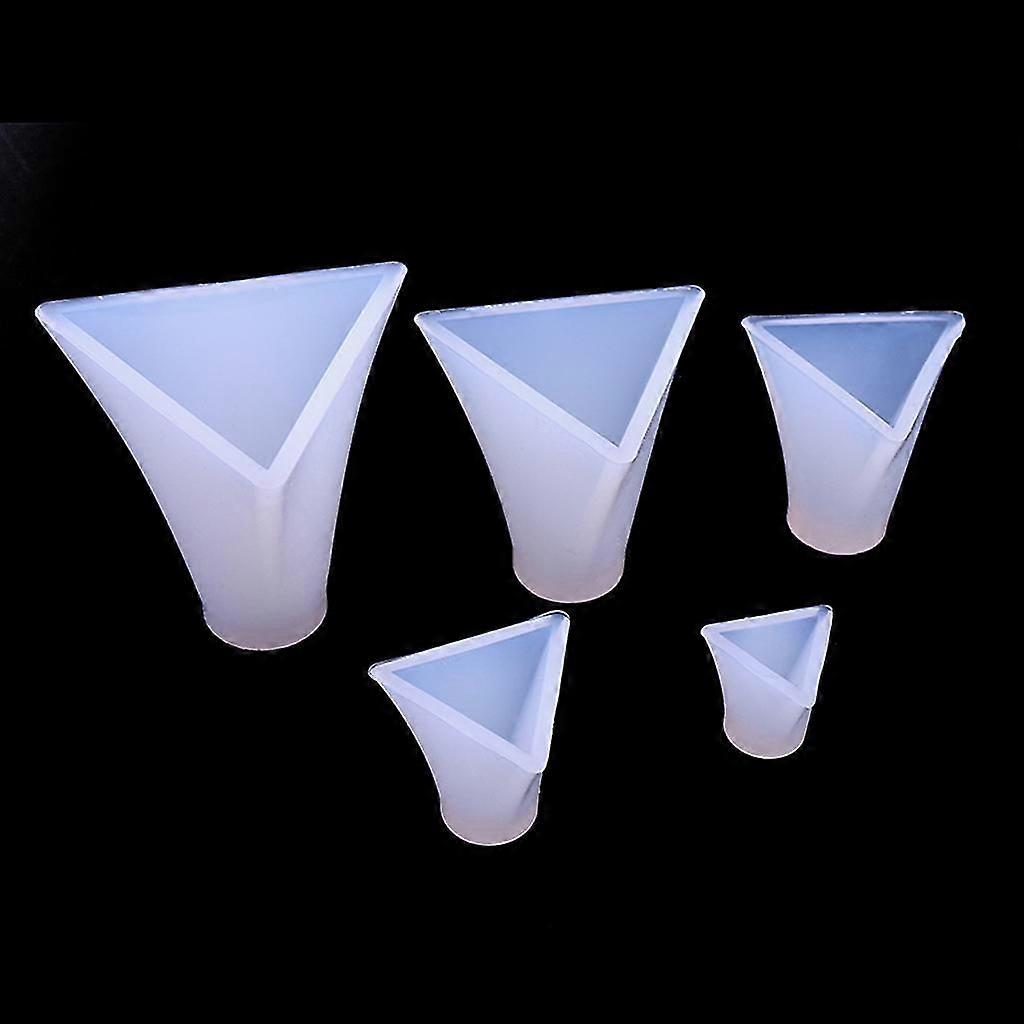 5x Pyramid Molds For Resin For Diy Craft Making Silicone Clear Casting Molds