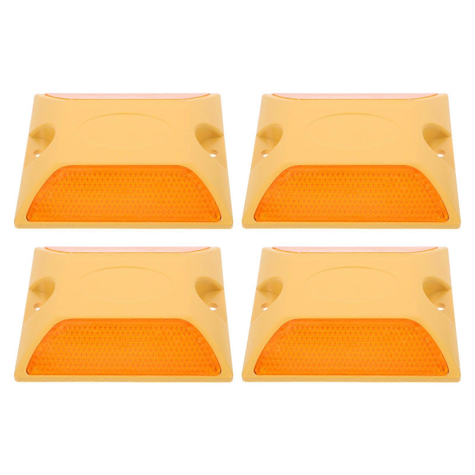 4pcs Highway Road Deceleration Plate Buffer Pad Speeds Limit Reflective Blocks