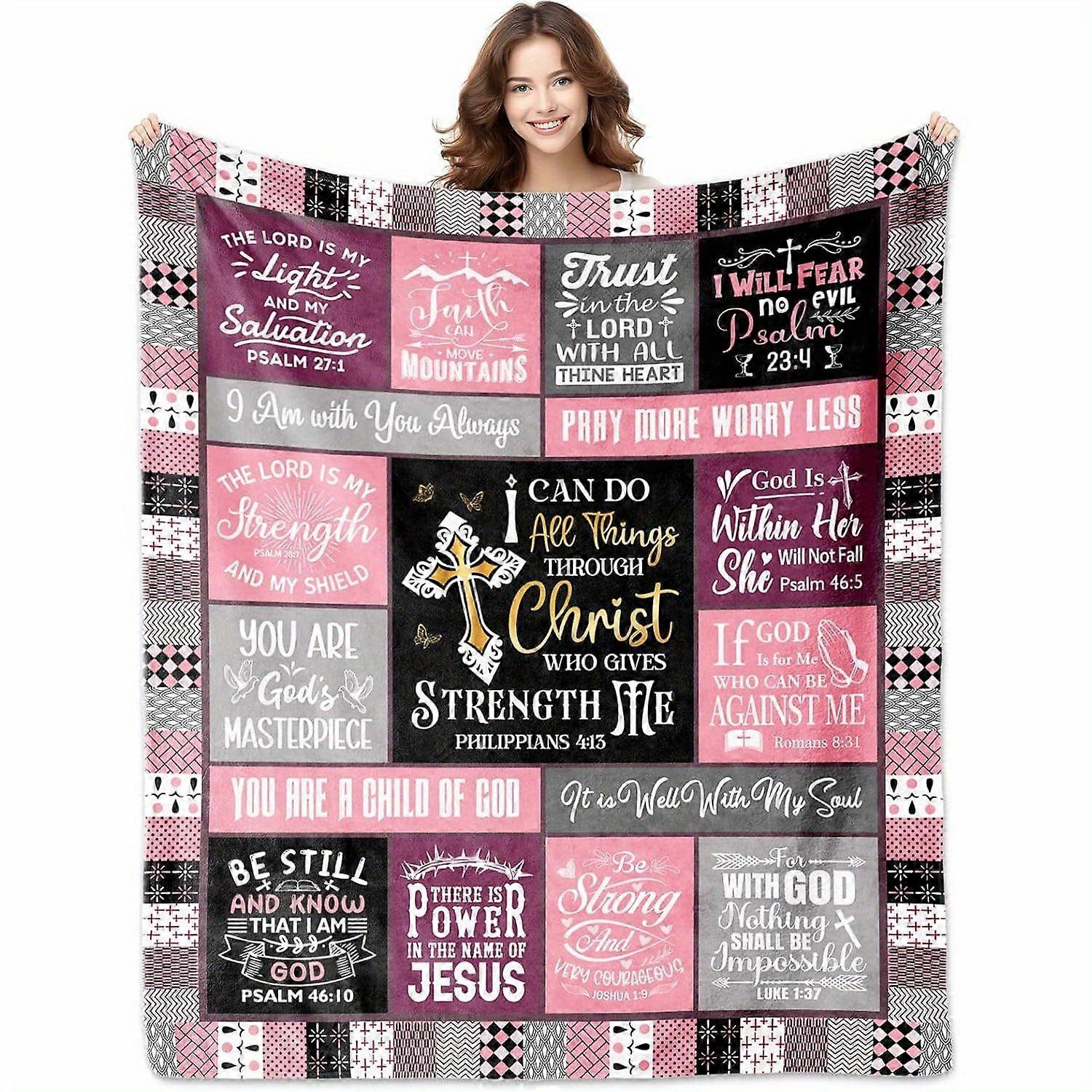 Christian Gift Blanket for Religious Enthusiasts, Soft Plush Sofa Blanket, TV Blanket, One Piece-dfghj340