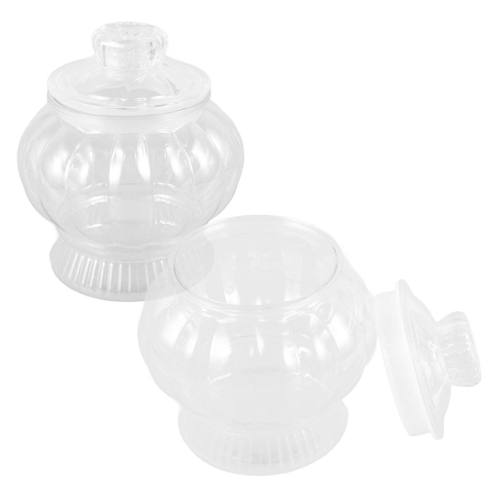 Plastic Candy Jar Transparent Container for Storage Use 2Pcs