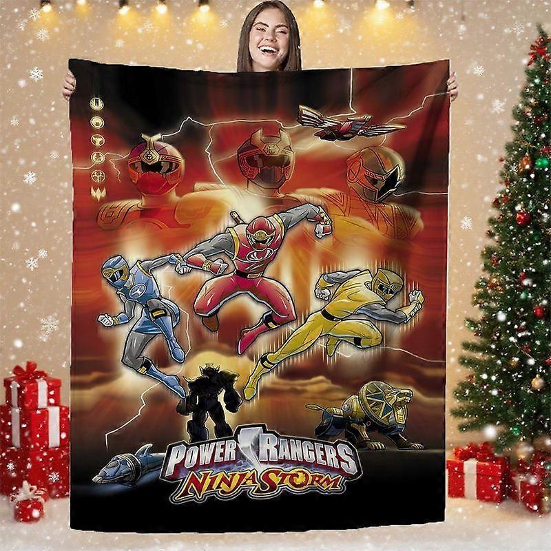 Ninja Storm Team Mecha Poster Print Soft Warm Blanket - Suitable for Sofa/Office/Bed/Travel, Machine Washable Polyester,-LKJAAS167