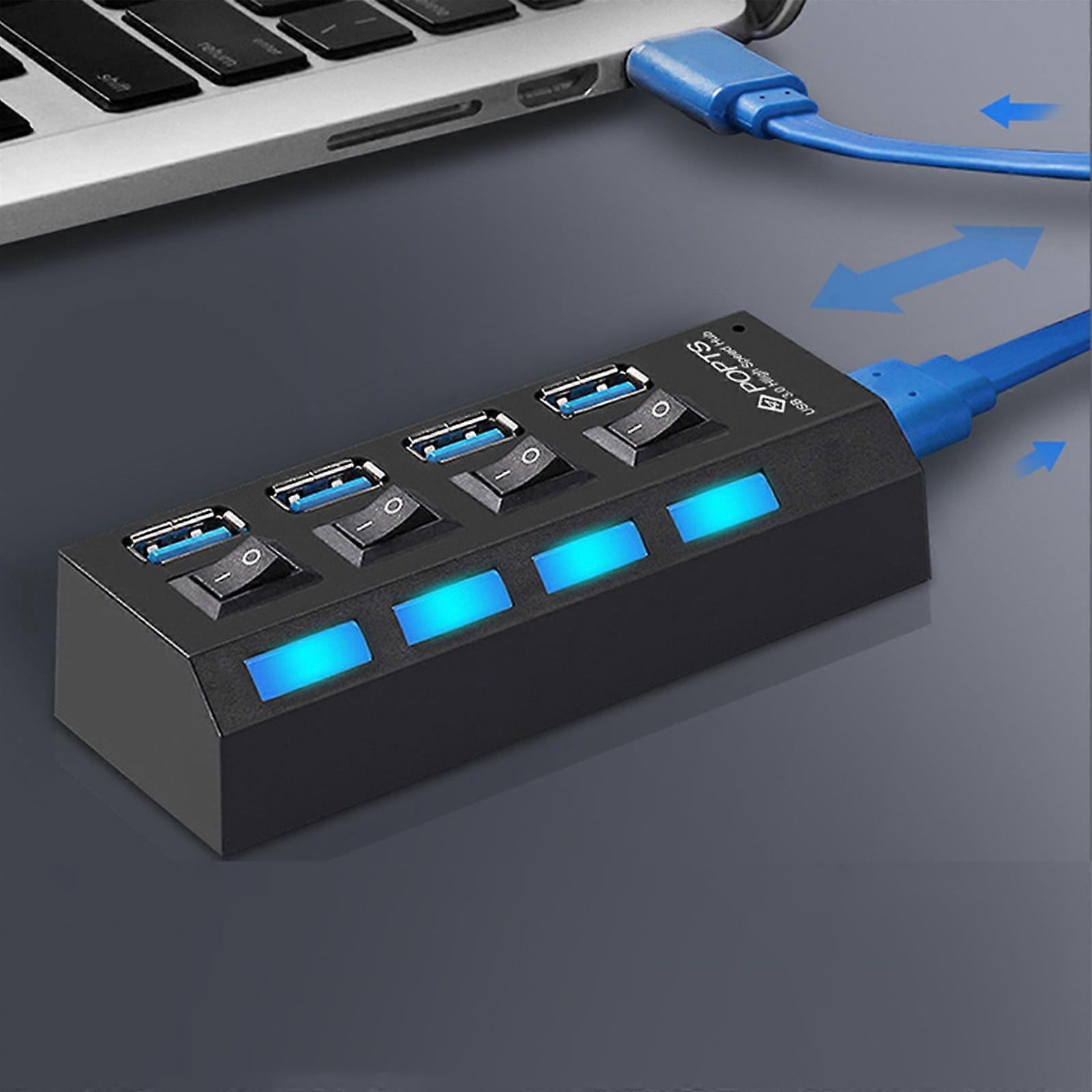lulshou USB HUB 3.0 4 Port Multiple Expander Multi USB Splitter Hub Use Power Adapter Computer Accessorie
