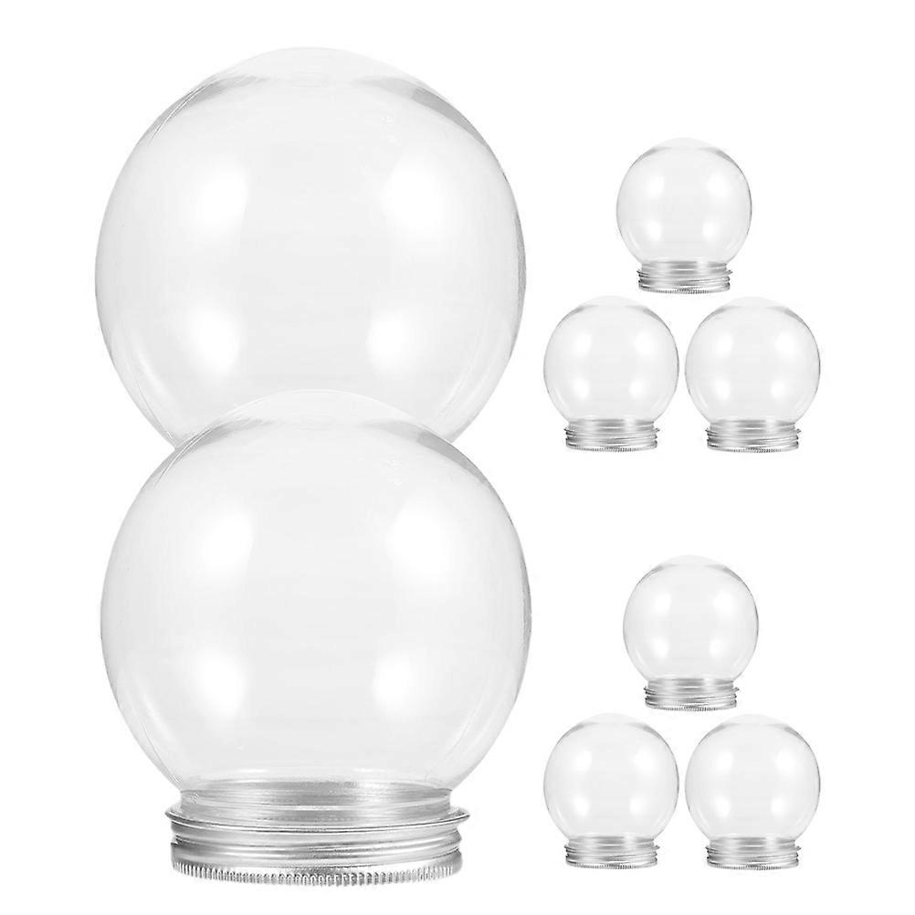 8Pcs Round Water Globe DIY Crafts For Christmas Professionals Transparent Design Simple Usage