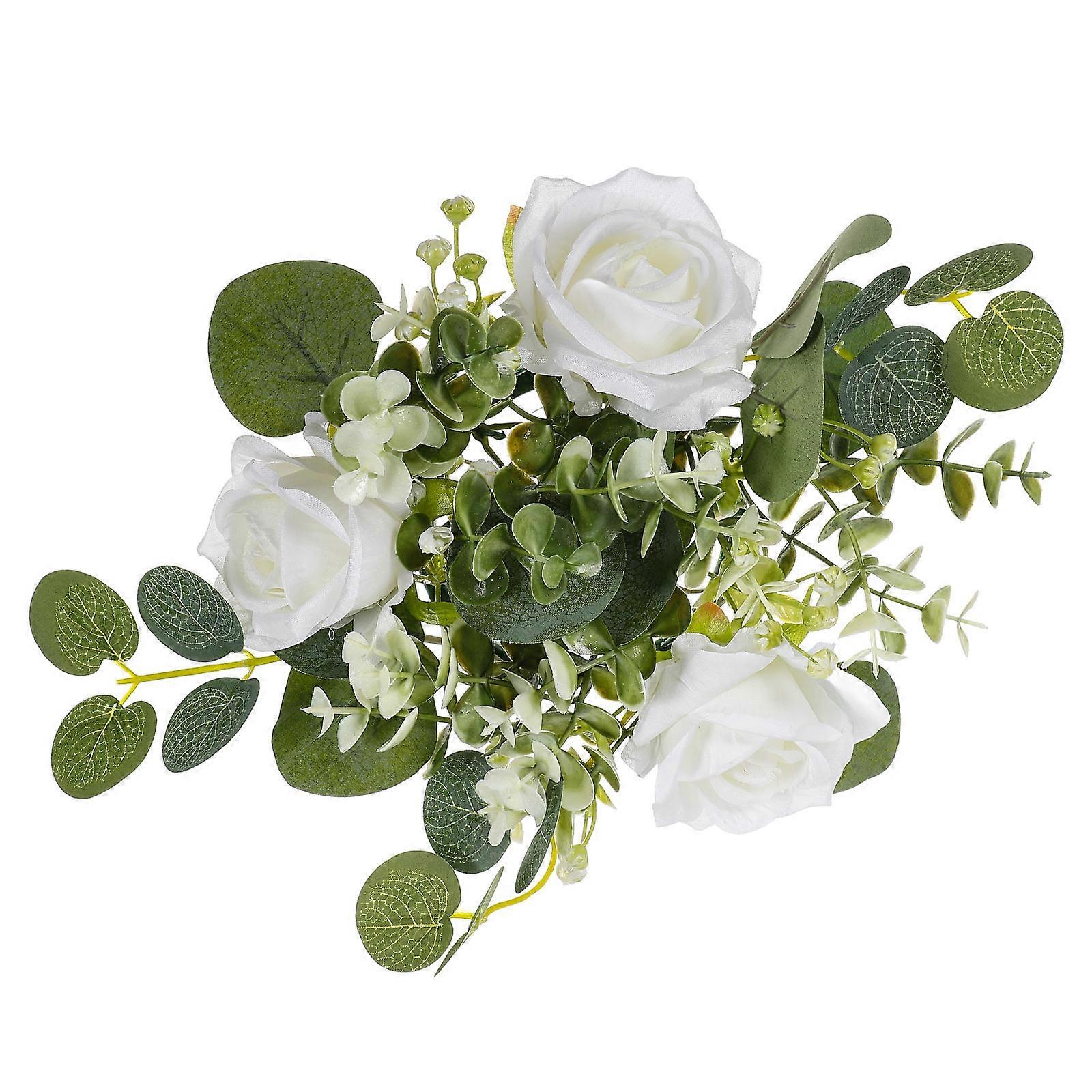 Fabric Wax Candle Ring Artificial Rose Candle Ring for Decor