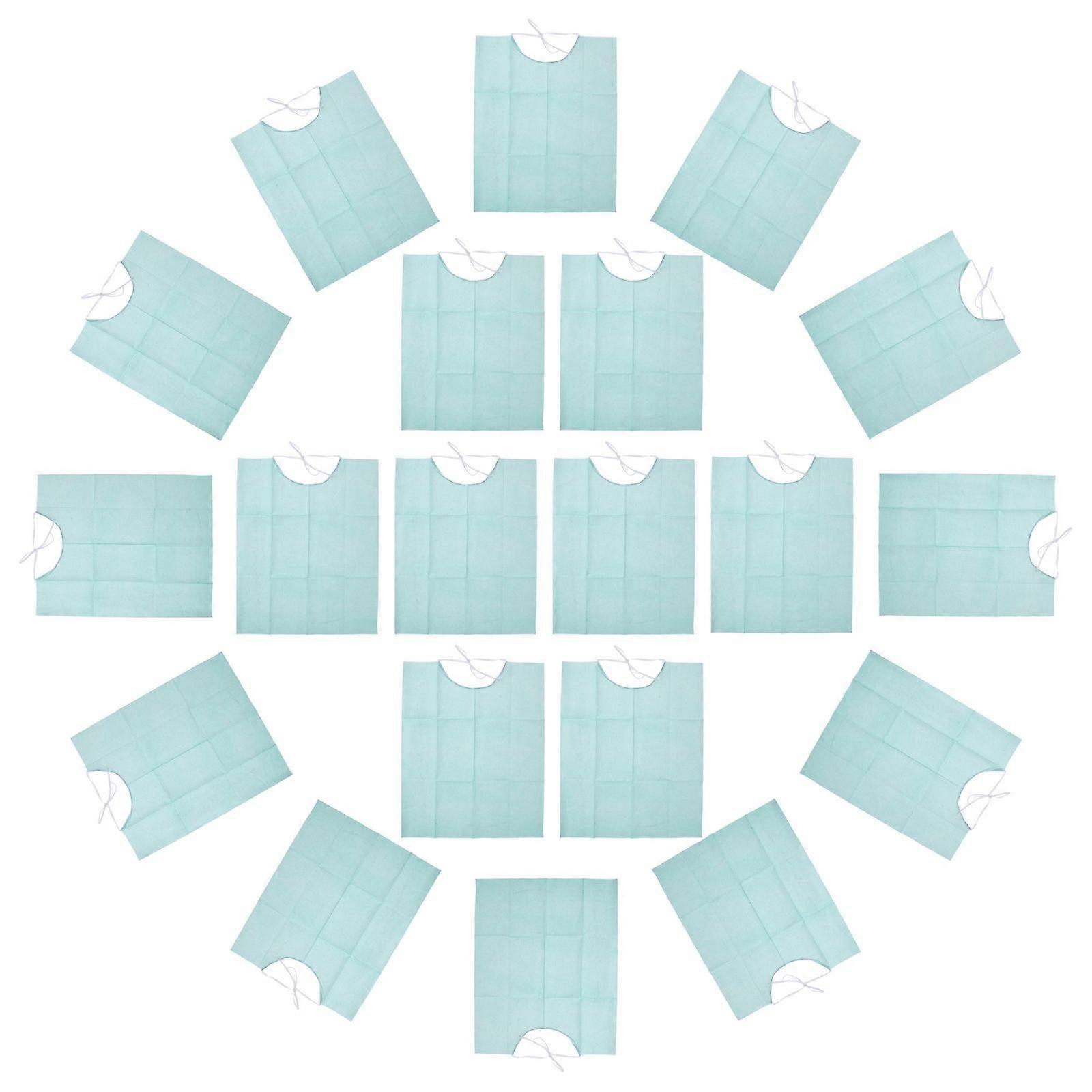 Blue Bibs for Dentist Use Made of Wood Pulp Paper and Plastic Absorb Saliva and Prevent Soak Through 30Pcs