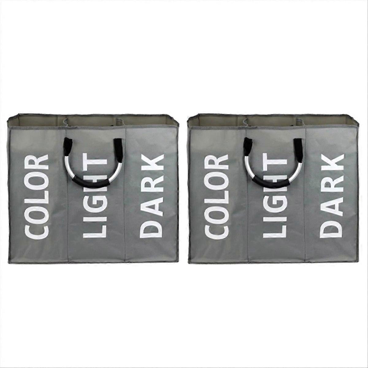 Divided Foldable Laundry Basket Bag Dirty Clothes Laundry Basket B