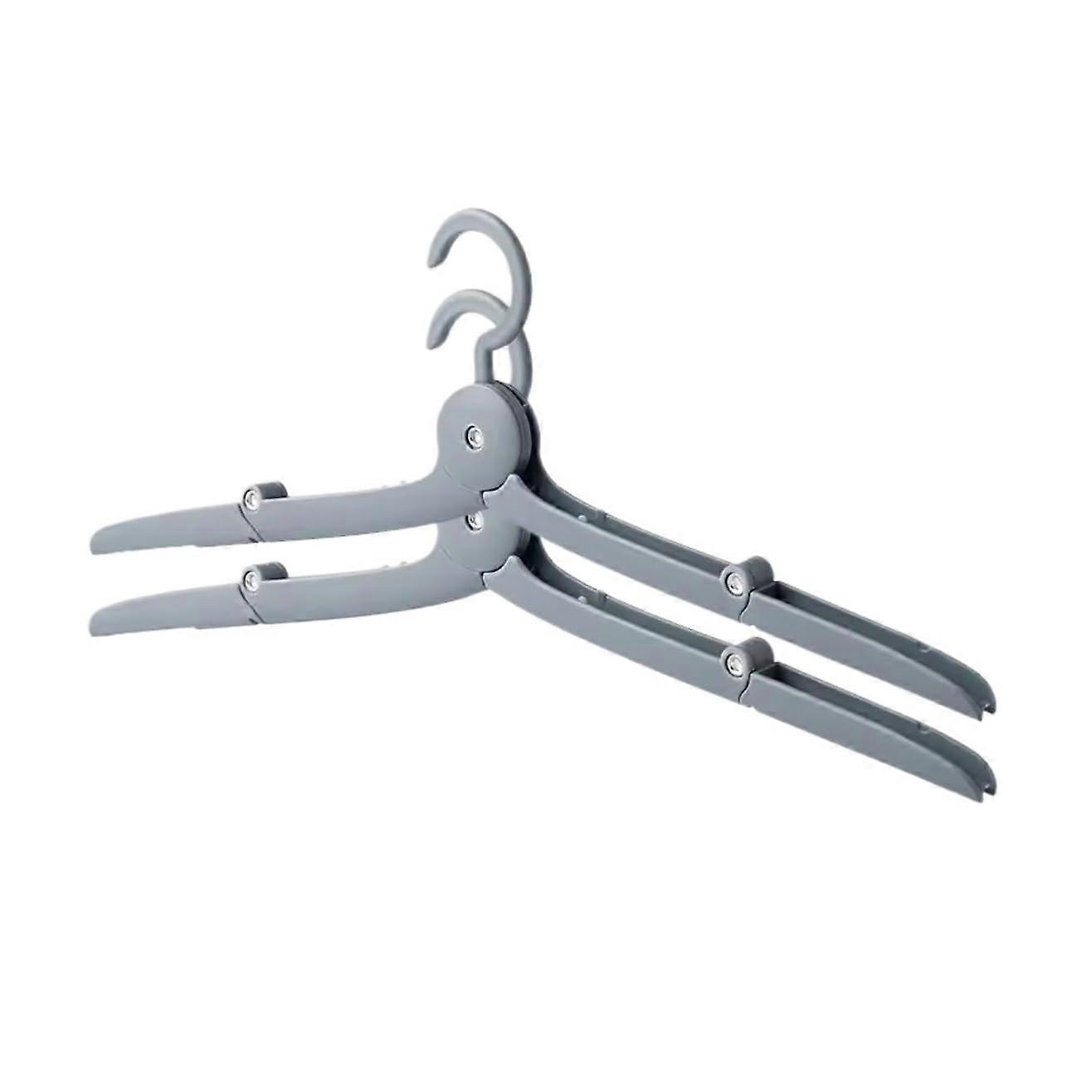 Clothes Hangers Folding Telescopic Travel Coat and Garment Rack Organizer Set of 2 Blue