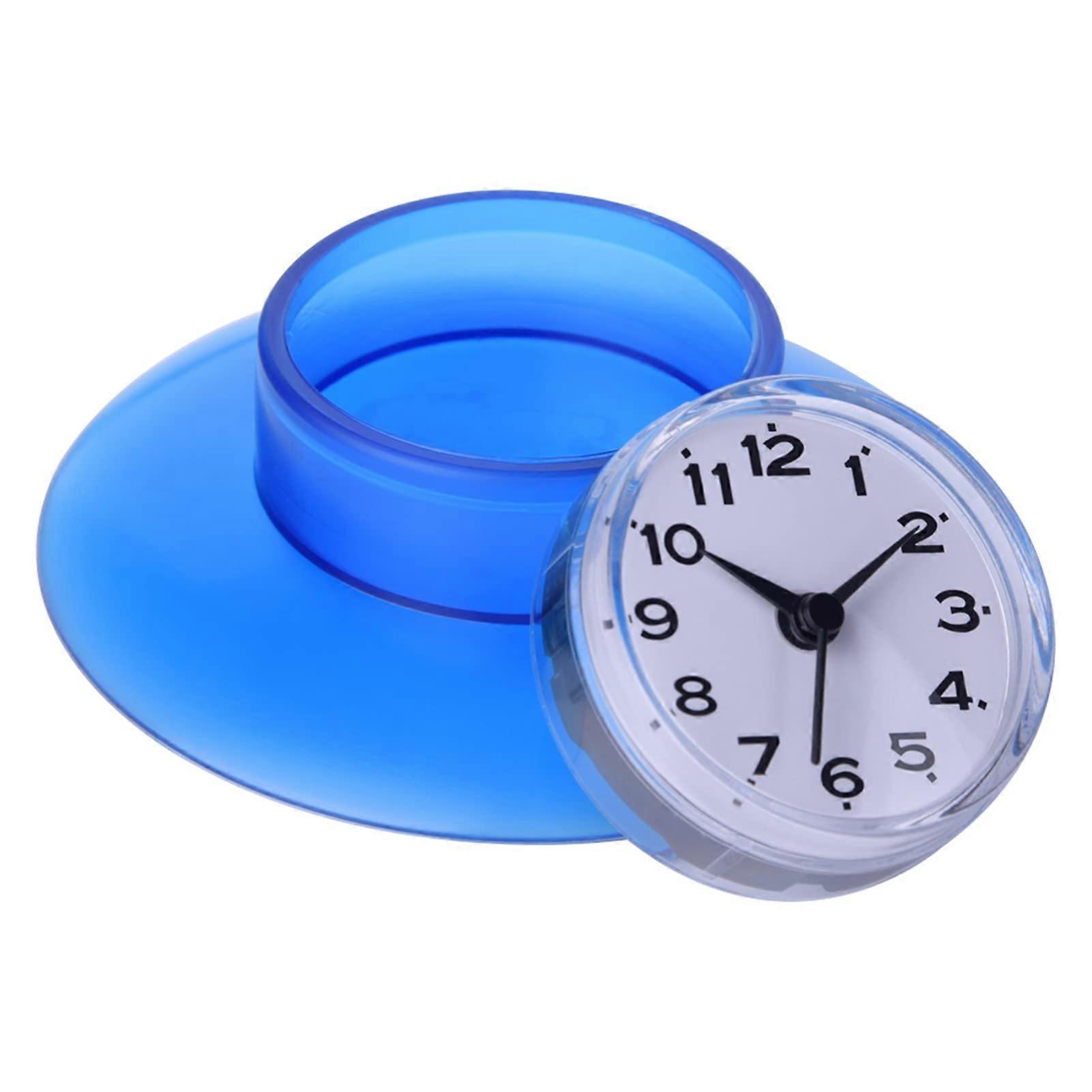 Bathroom Wall Clock with Suction Cup, Waterproof Round Design for Shower, Kitchen or Mirror Use