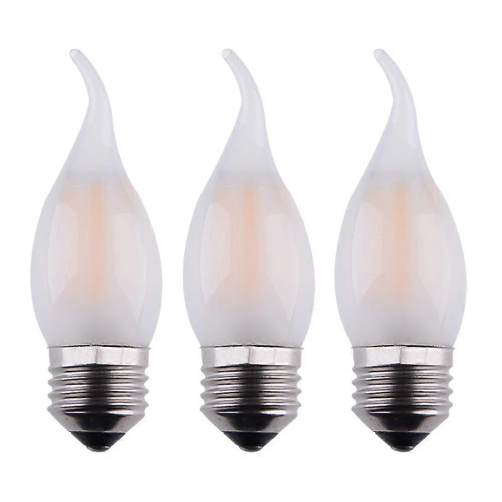 LED Candelabra Bulb E26 Base 2W Dimmable 2700K Warm White Frosted Flame Tip 3Pack Energy Saving