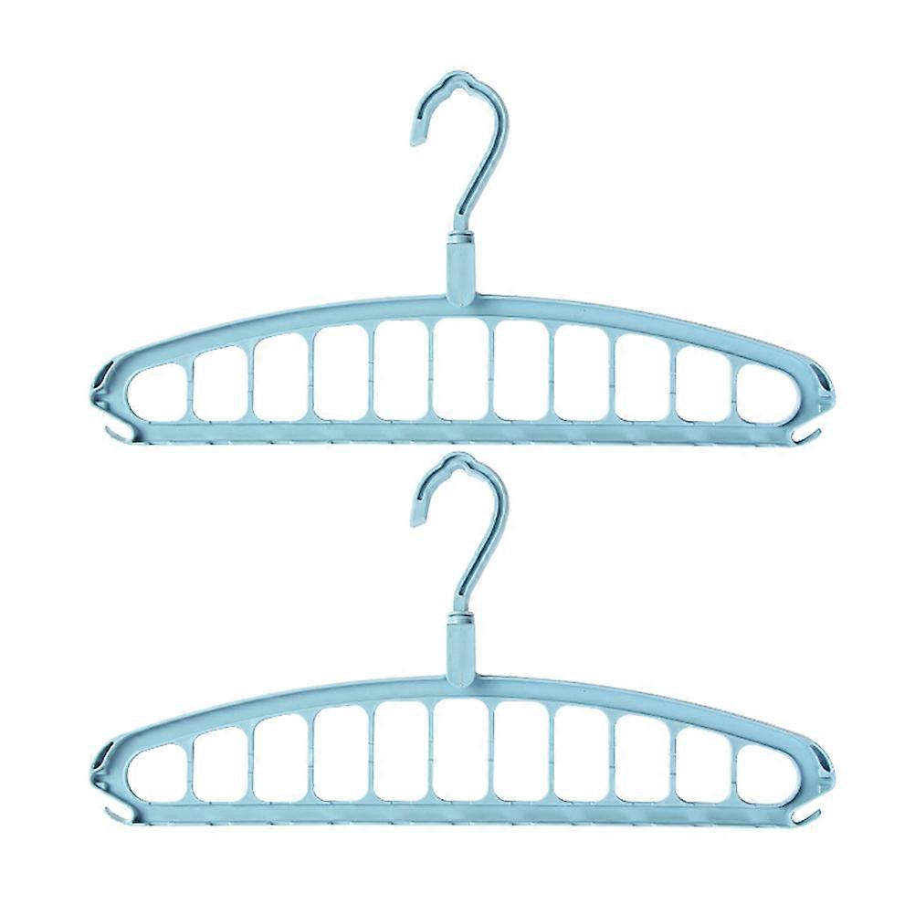 Blue Folding Storage Hanger with Rotatable Hook for Home Use Made of PP Material 9 Hole Design