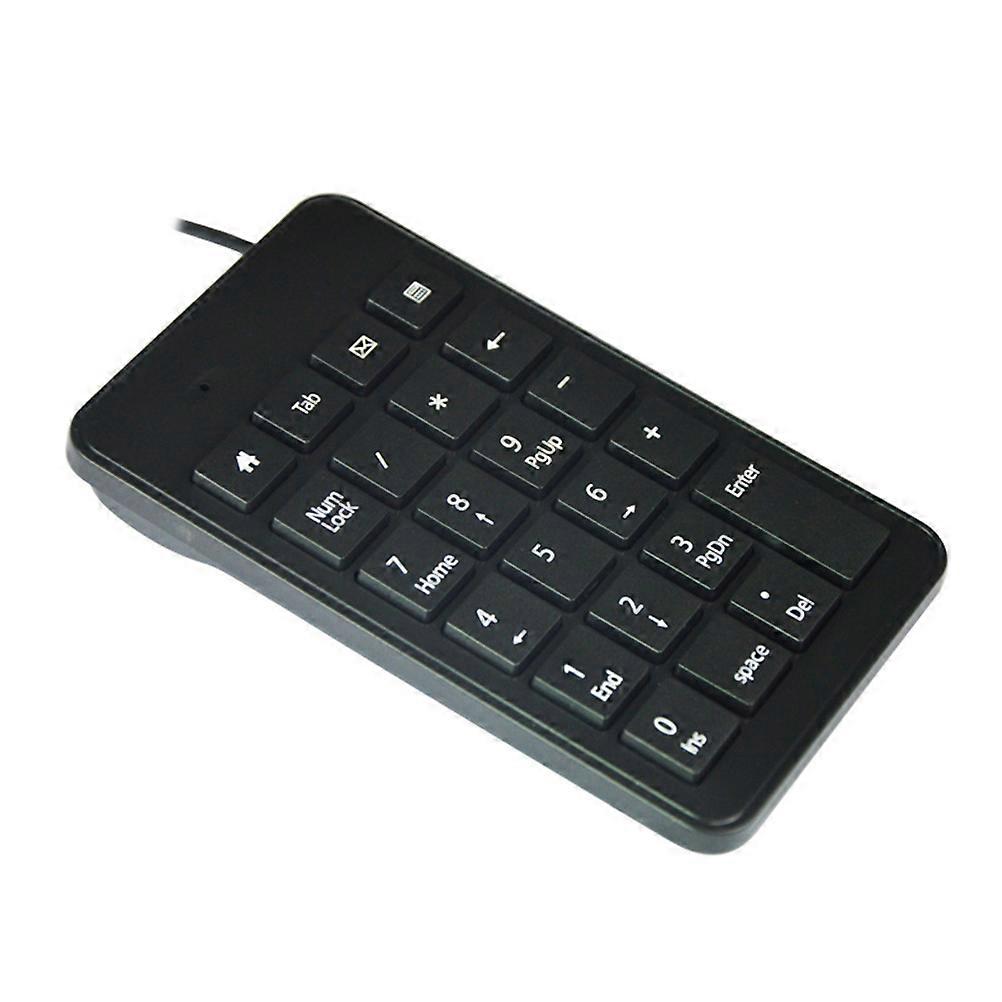 USB Numeric Keyboard for Computer Use Black Plastic Wired Portable 22 Key Mini Keypad