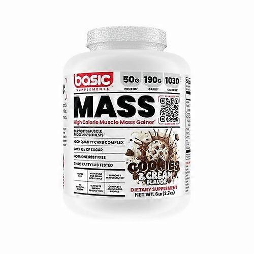 Basic Supplements Basic Mass Gainer Cookies And Cream, 6 Lbs