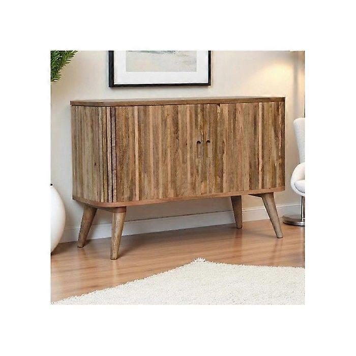 Solid Wood Mokka Sideboard, 3 Drawers and 2 Shelves, Brown