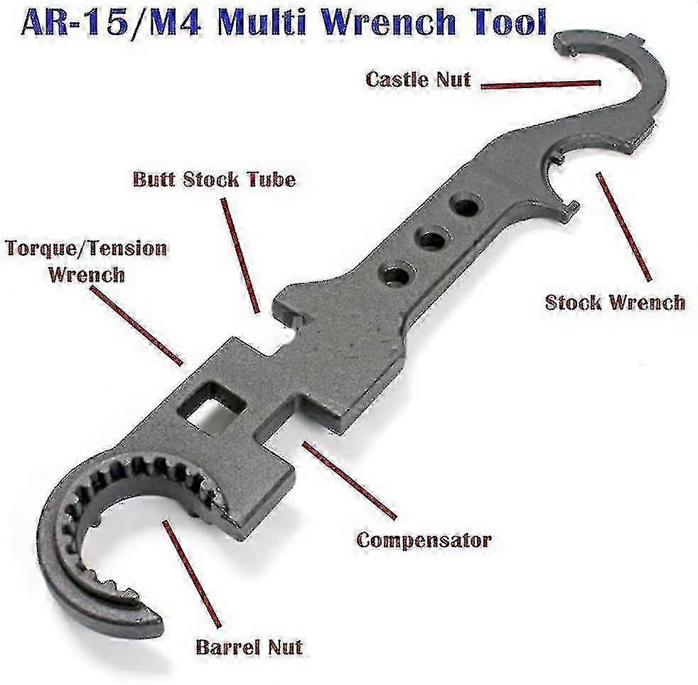 Multi Wrench Tool for AR 15, Heavy Duty Steel Combo Wrench for M4 Armorers