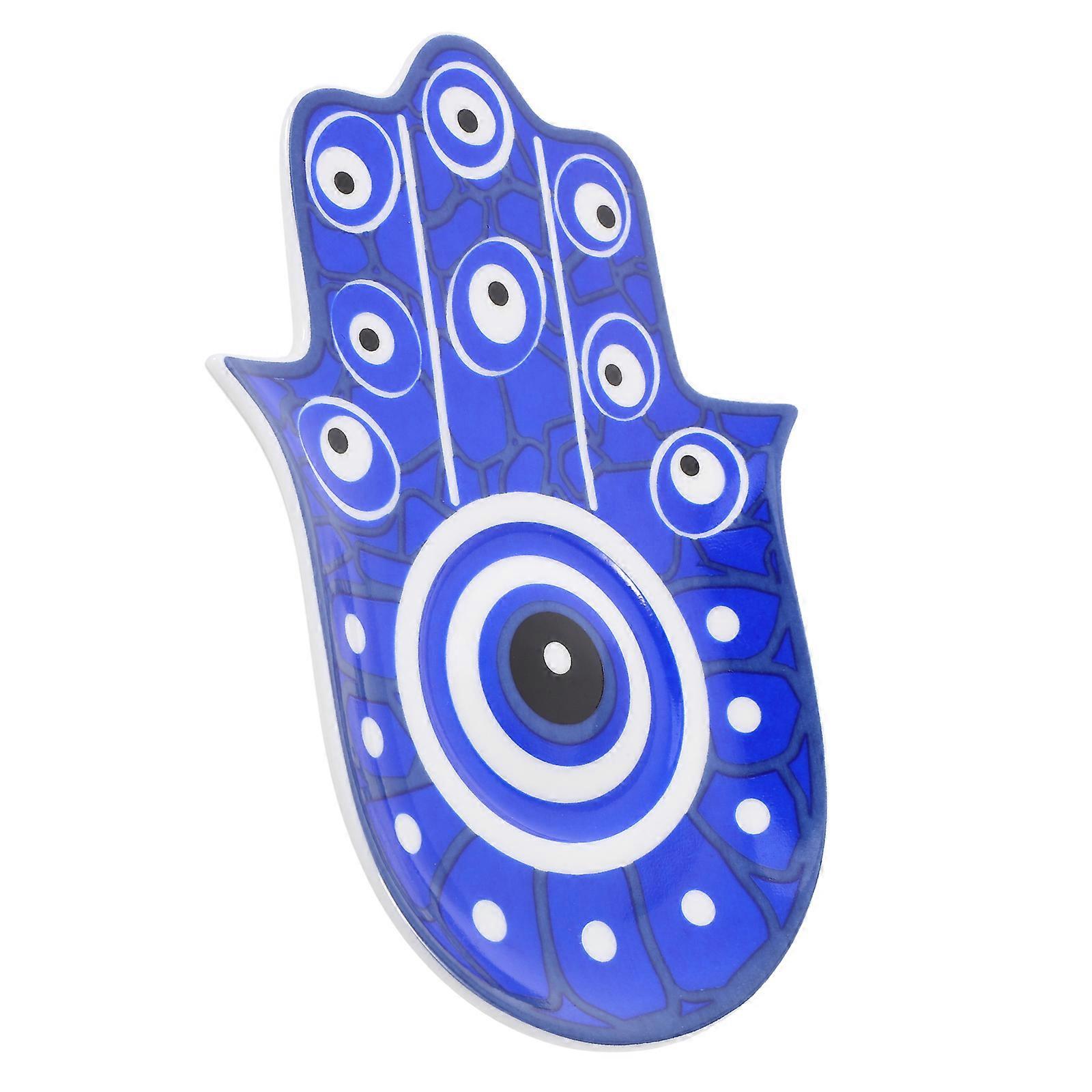 Evil Eye Hand Plate Ceramic Jewelry Dish for Home Use Unique Pattern Tray