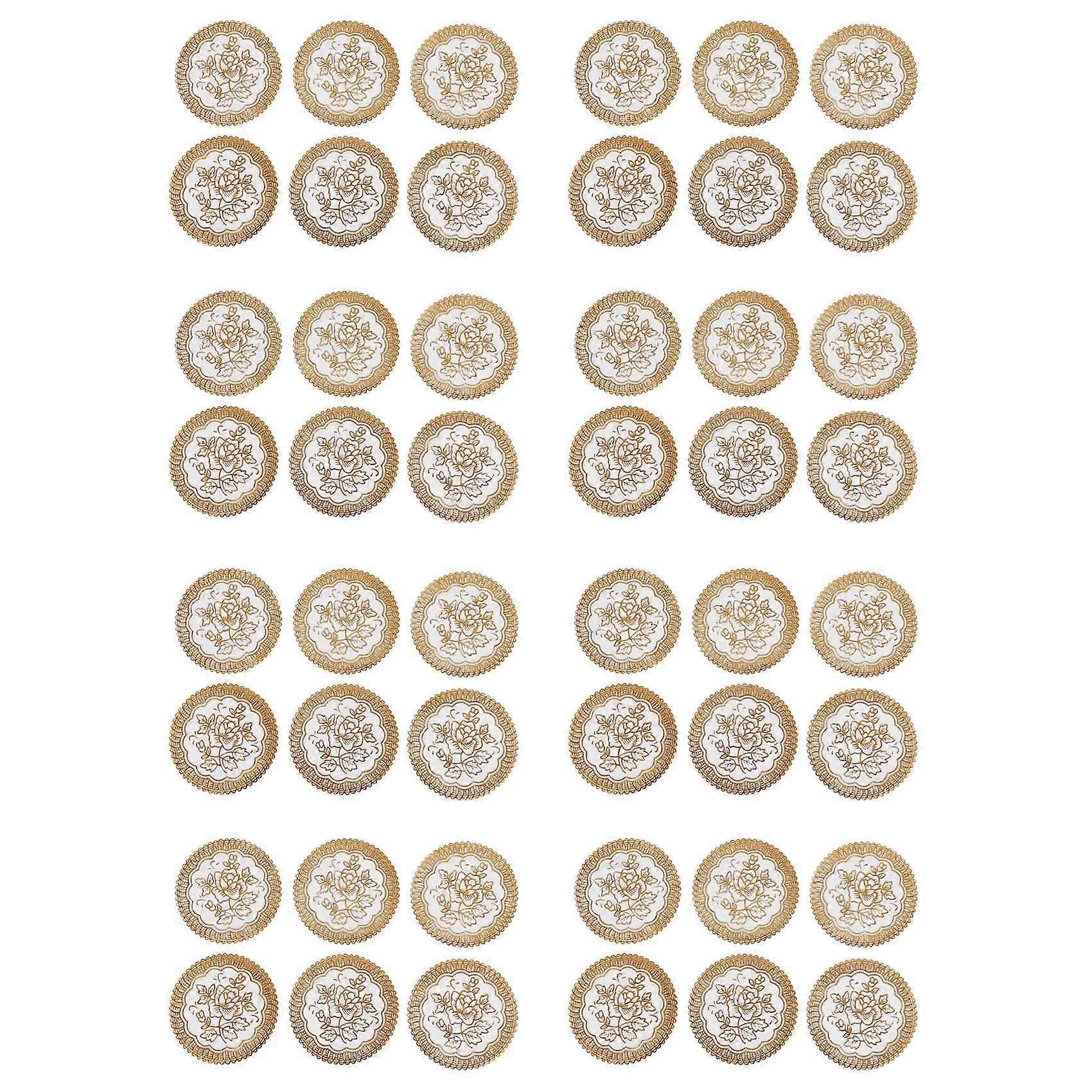 48 Beautiful Gold Colored Dining Table Coasters with Flowers