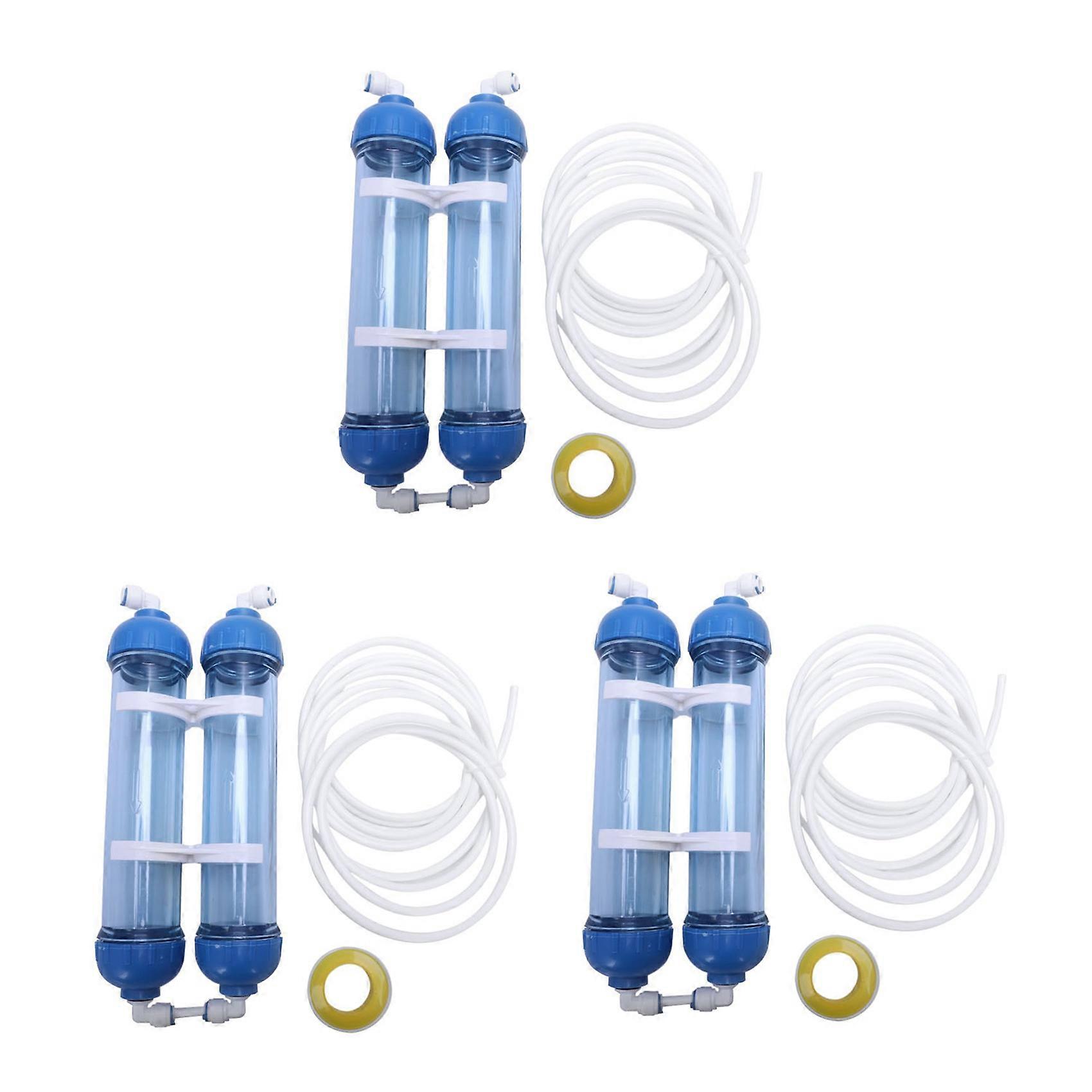 Water Filter 6Pcs T33 Cartridge Housing DIY Shell Filter Bottle 12Pcs Fittings Water Purifier for Reverse Osmosis System