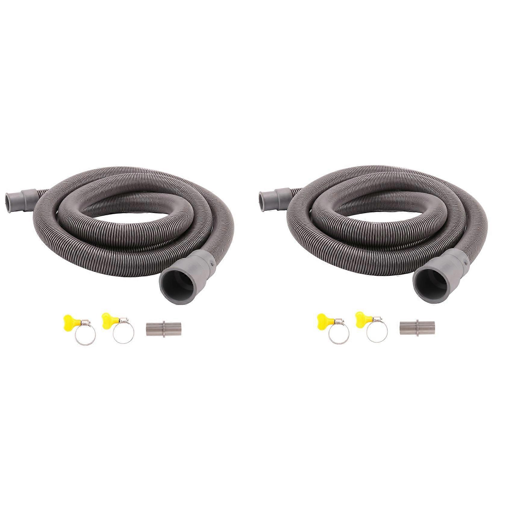 2X Automatic Drum Washing Machine Drain Pipe Drain Hose Fittings, 2 Meter